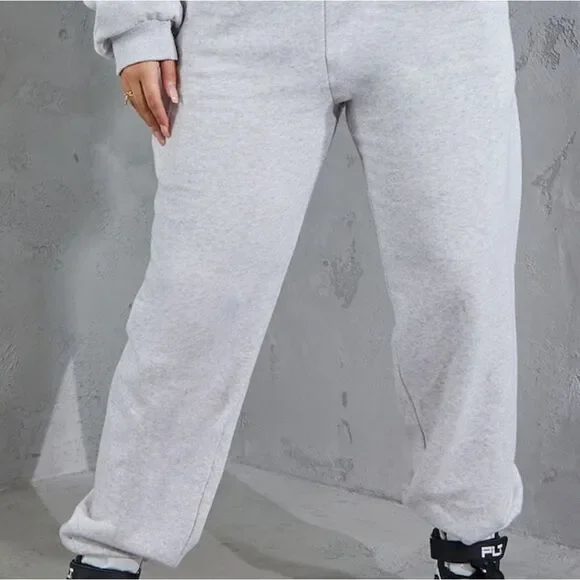 PrettyLittleThing Reel Cotton Plus Ash Grey Casual Jogger Size 12‎ in Grey NWT - Picture 2 of 8